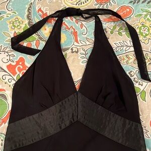 Express Black Silk Halter Dress